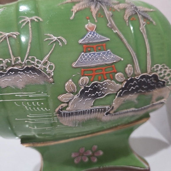 7 Pcs Moriyama Mori-Machi Japan Porcelain Sake Decanter Barrel & Cups 1926-1929 - Picture 6 of 17